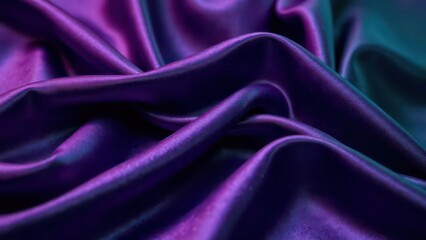 Obraz premium Dark emerald purple silk satin fabric backdrop