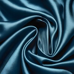 Fototapeta premium Macro shot of rich blue silk fabric with delicate sheen – Ideal for high-end fashion branding, product photography, or textile material references.