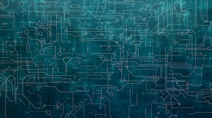 Abstract Teal Circuit Board Technology Background