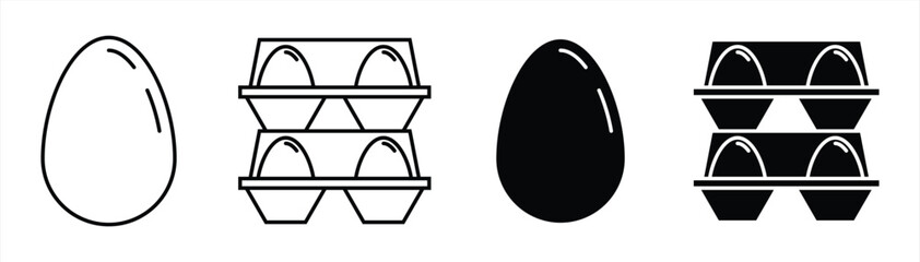Icon Set of Eggs Vector Illustration