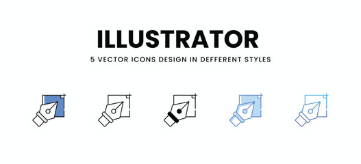 Illustrator  vector icons set stock illustration