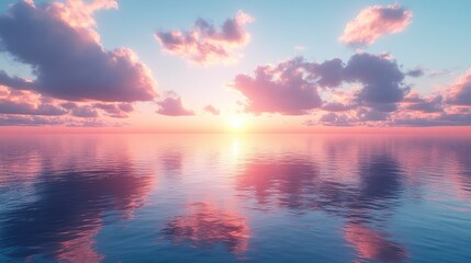 Naklejka premium Peaceful Sunrise over Calm Water