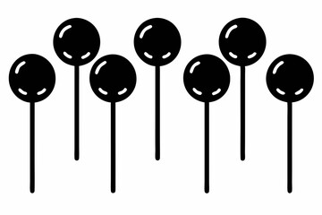 lollipop set line art silhouette vector illustration