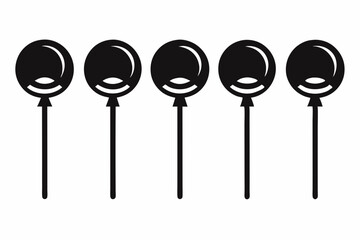 lollipop set line art silhouette vector illustration