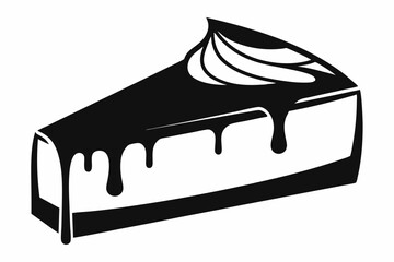 cheesecake line art silhouette vector illustration