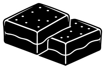 brownies line art silhouette vector illustration