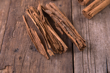 Large sticks of beautiful fragrant cinnamon