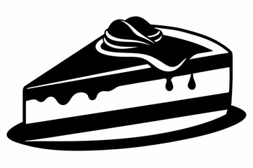 cheesecake line art silhouette vector illustration