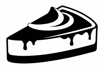 cheesecake line art silhouette vector illustration