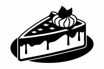 cheesecake line art silhouette vector illustration