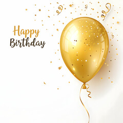 Happy birthday greeting card poster with balloon decoration