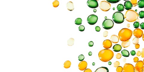 Green and Yellow Oil Bubbles Abstract Texture