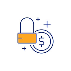 Padlock Icon for Financial Security and Protection.