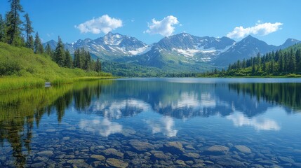 Serene Mountain Lake Reflection