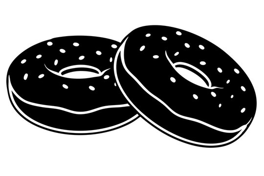 recommend clip art: donuts line art silhouette vector illustration