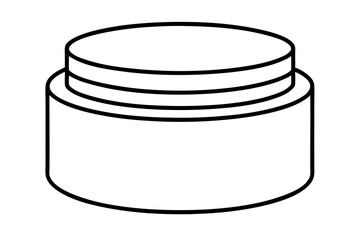 face cream jar line art silhouette vector illustration