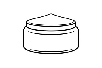 face cream jar line art silhouette vector illustration