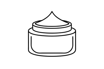 face cream jar line art silhouette vector illustration