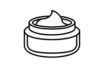 face cream jar line art silhouette vector illustration