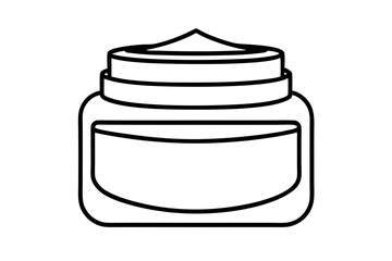 face cream jar line art silhouette vector illustration