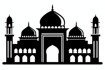 mosque line art silhouette vector illustration