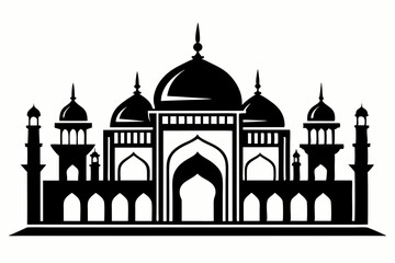 mosque line art silhouette vector illustration