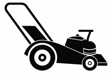 mower line art silhouette vector illustration