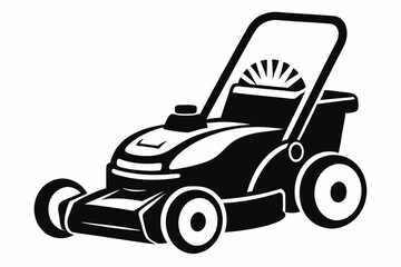 Fototapeta premium mower line art silhouette vector illustration