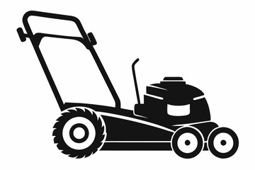 mower line art silhouette vector illustration