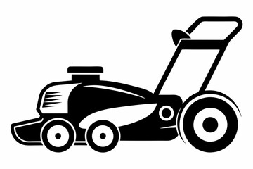 mower line art silhouette vector illustration