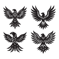 Elegant Black Eagle Wings Illustration Collection