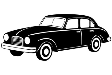 Fototapeta premium old car line art silhouette vector illustration