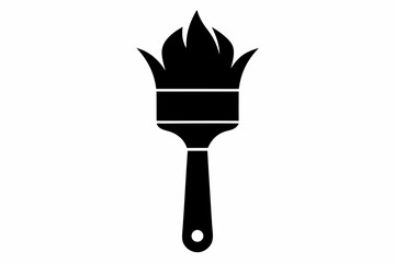 painting brush icon line art silhouette vector illustration