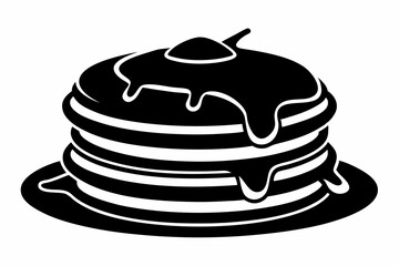pancakes line art silhouette vector illustration