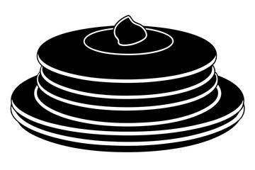 pancakes line art silhouette vector illustration