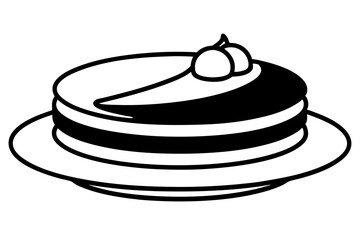 pancakes line art silhouette vector illustration