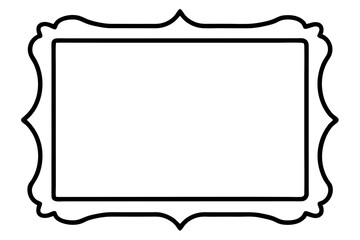 picture frame line art silhouette vector illustration