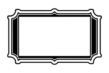 picture frame line art silhouette vector illustration