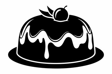 pudding line art silhouette vector illustration