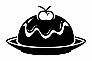 pudding line art silhouette vector illustration