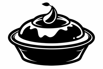 pudding line art silhouette vector illustration