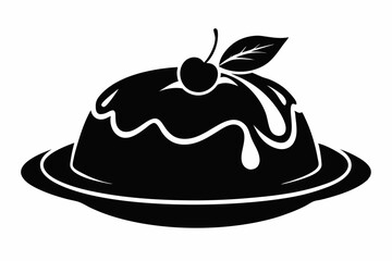 pudding line art silhouette vector illustration