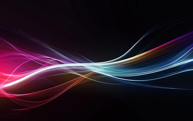 Dynamic light lines on a dark background.