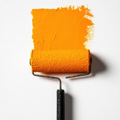 Obraz premium brush orange , drips, colorful, strokes, abstract , composition of oil painting 