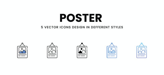 Poster  vector icons set stock illustration