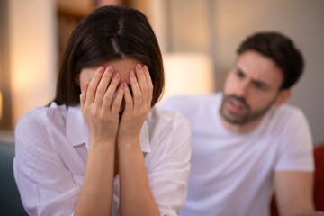 Boyfriend and girlfriend are arguing at home