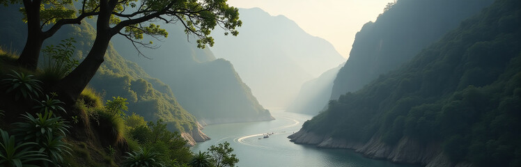 Morning Light Weaves Through Misty Ravines Revealing Hidden Enchantments That Transcend The Boundaries Of Ordinary Life And Mundane Reality.