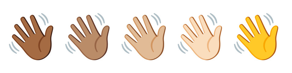 Diverse Waving Hands Emoji