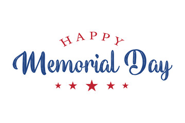 Happy Memorial Day lettering vector illustration, American Memorial Day.