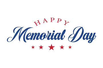 Happy Memorial Day lettering vector illustration, American Memorial Day.